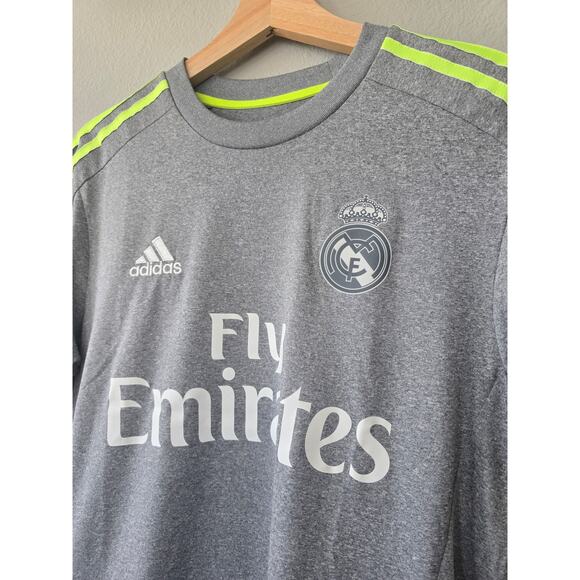 Adidas Real Madrid 2015 James #10 Jersey Gray Climalite Soccer Shirt LFP Men’s S - Picture 3 of 12